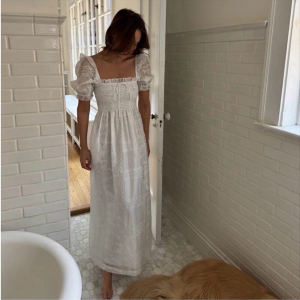 Caroline Constas White Patchwork Organza Dress NWT - image 13